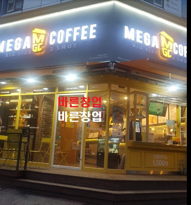 월수익1300 메가커피 완전 새 시설 주변 경쟁업소 모두 입점완료