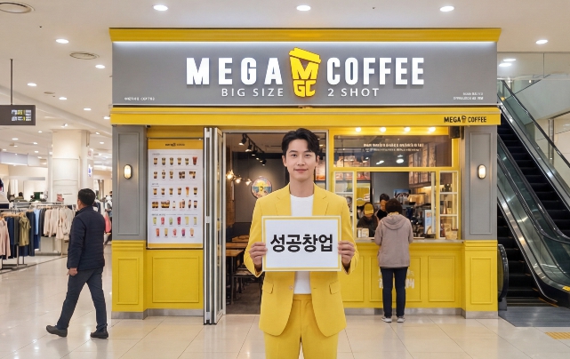 ★안양★메가커피 창업!/창업몰 단독진행 매장!/여성 창업!/대형 마트 앞 위치!