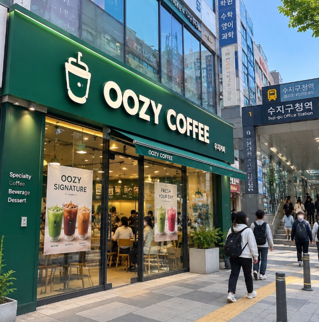 【용인 수지구청 우지커피 양도양수 창업】역출구앞/유명프랜차이/초보창업/여성창업추천